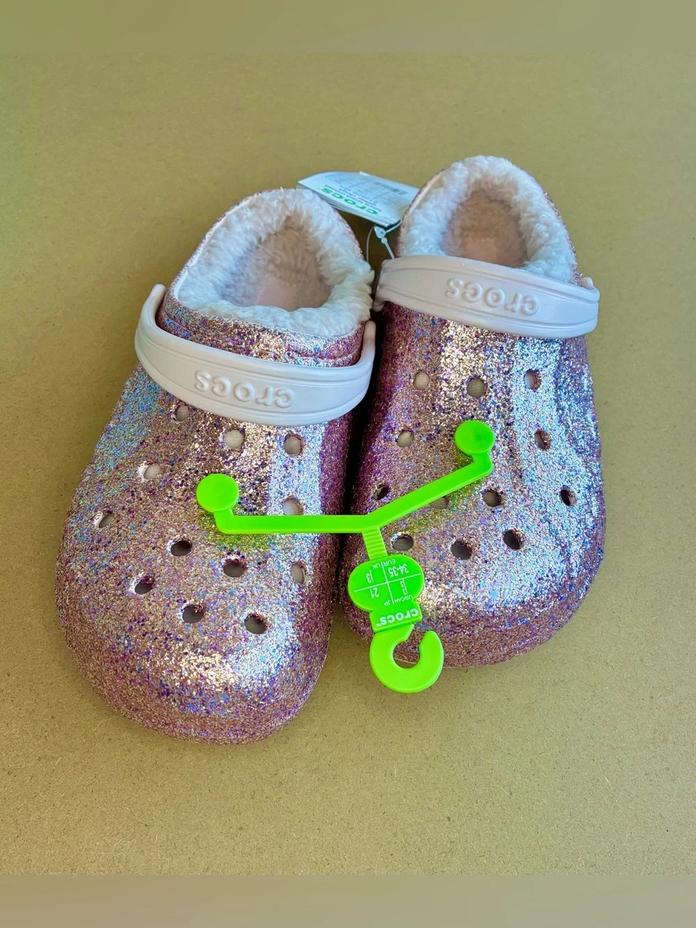 CROCS Baya Glitter Lined Clogs Girls 3